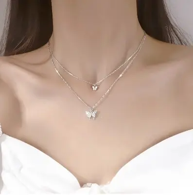 Picture of Double Butterfly Necklace Clavicle Chain