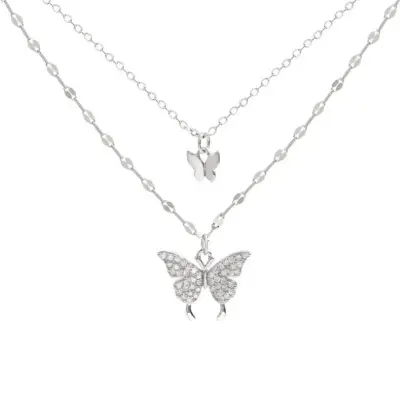 Picture of Double Butterfly Necklace Clavicle Chain