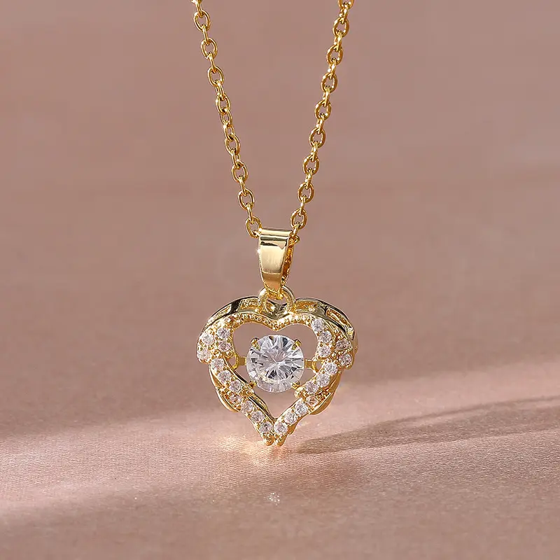 Picture of Korean Version of Personality Versatile Smart Love Pendant Fashion Ocean Heart Necklace for Your Beating Heartbeat Gift