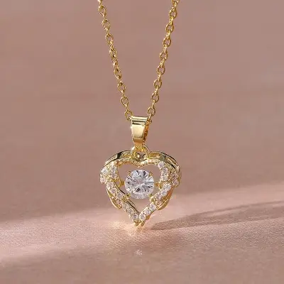 Picture of Korean Version of Personality Versatile Smart Love Pendant Fashion Ocean Heart Necklace for Your Beating Heartbeat Gift
