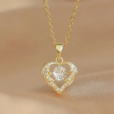 Picture of Korean Version of Personality Versatile Smart Love Pendant Fashion Ocean Heart Necklace for Your Beating Heartbeat Gift