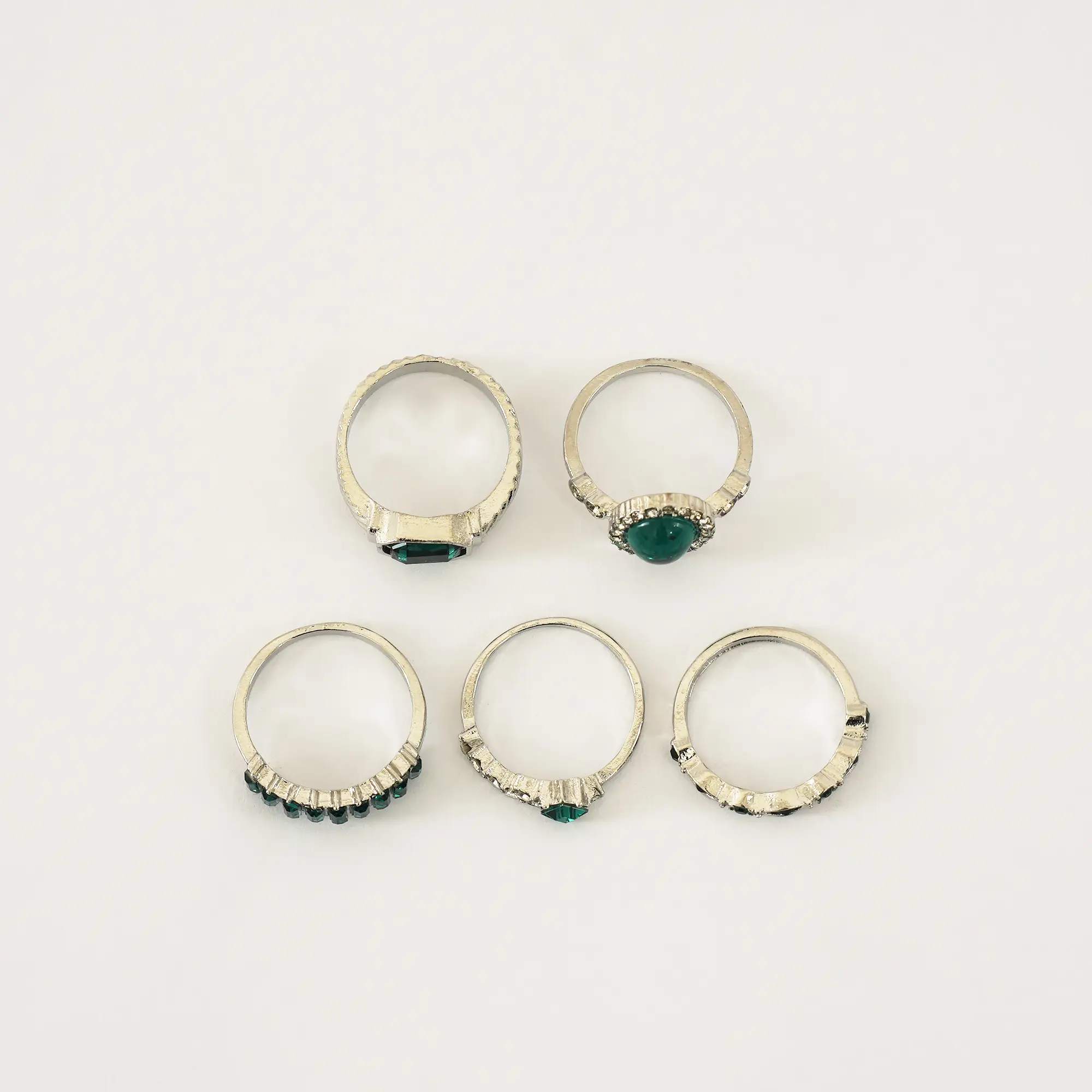Picture of 5pcs Green Crystal Rings Set for Women