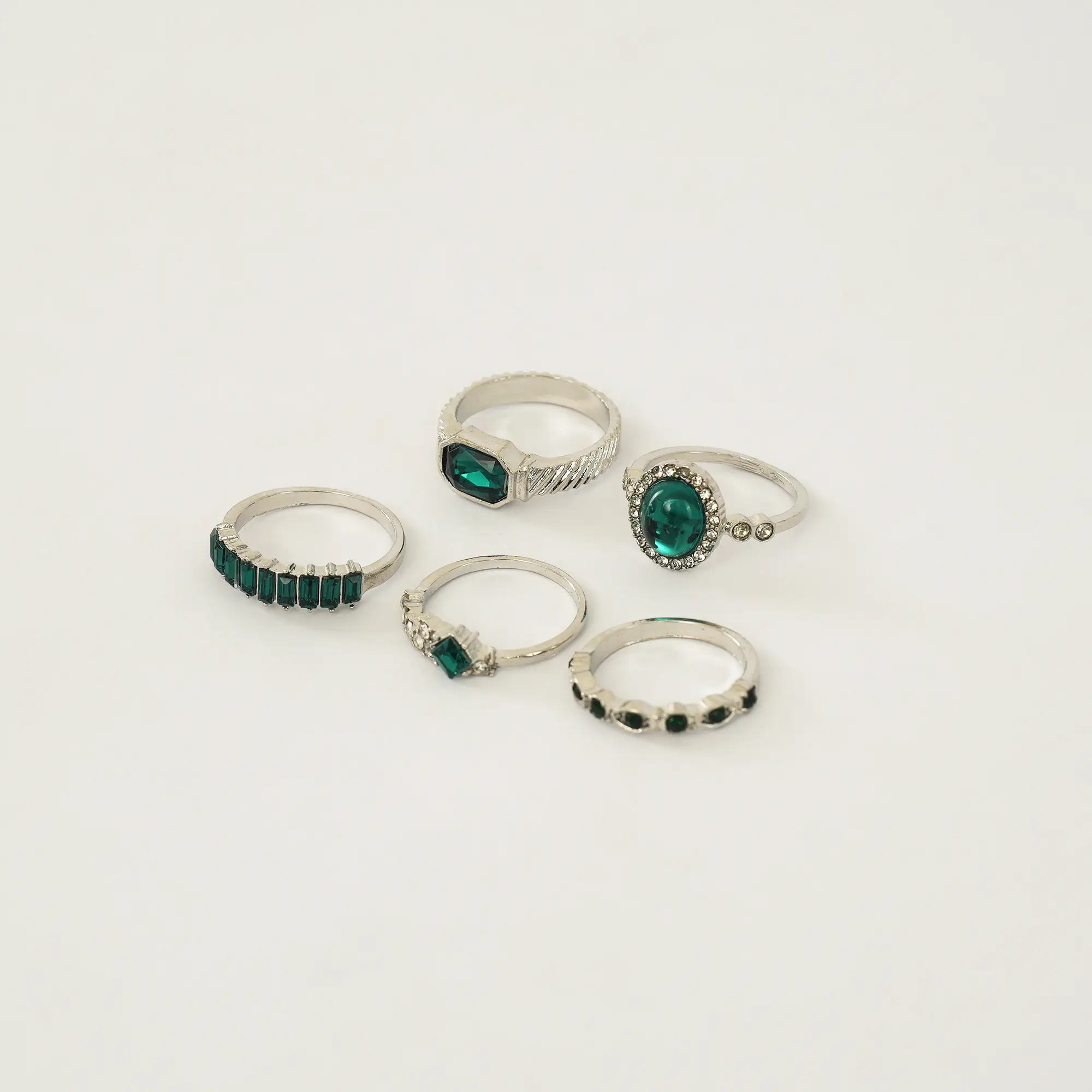 Picture of 5pcs Green Crystal Rings Set for Women