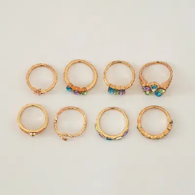 Picture of Colorful Crystal Ring Set for Women Assorted Sizes And Styles Jewelry Collection