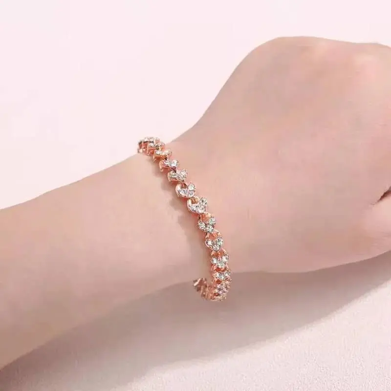 Picture of Love Shape Crystal Zircon Bracelet For Womens and girls