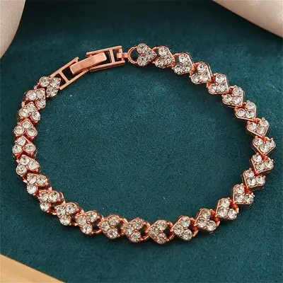 Picture of Love Shape Crystal Zircon Bracelet For Womens and girls