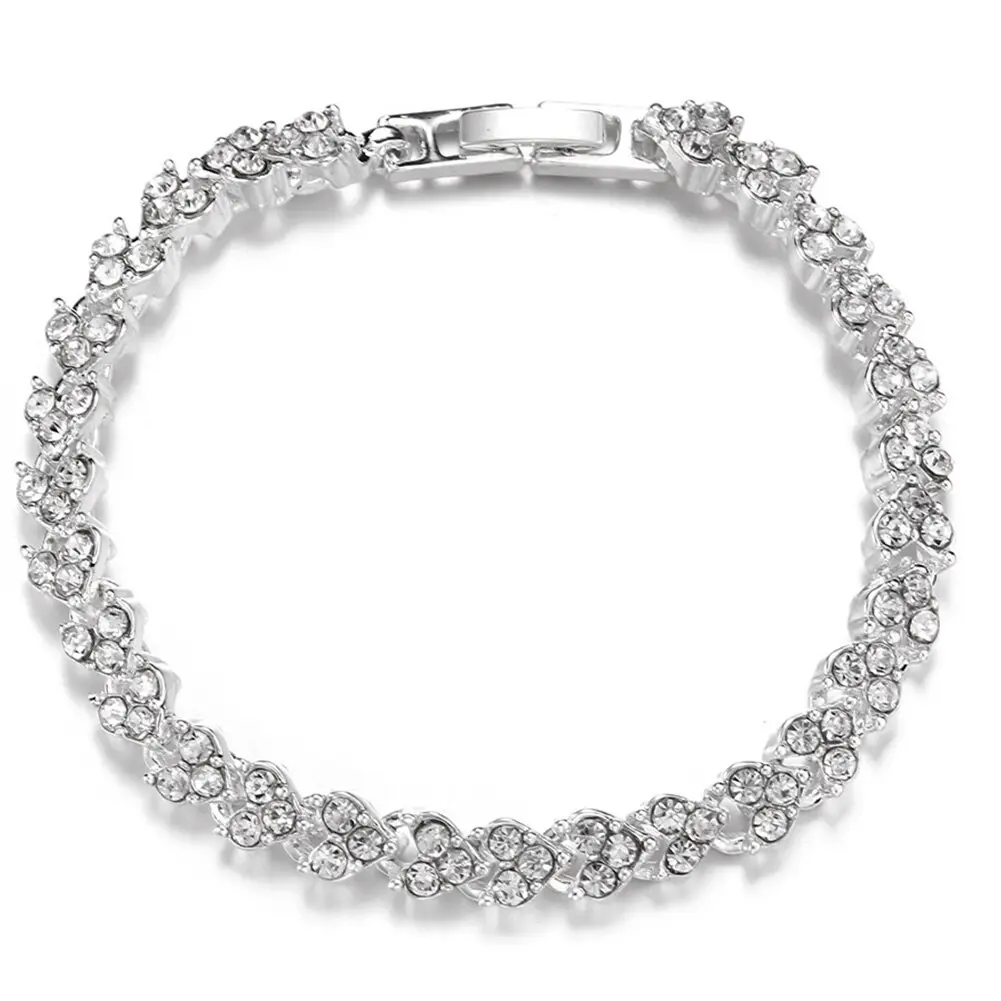 Picture of Love Shape Crystal Zircon Bracelet for girls and womens