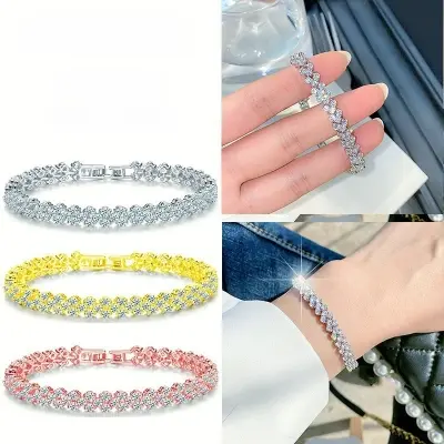 Picture of Love shape crystal Zircon Bracelet for girls and women