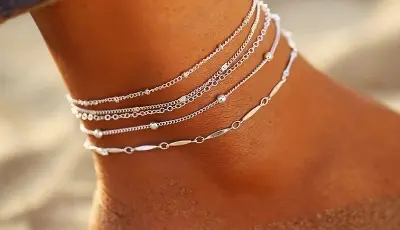 Picture of Delysia King 5pcs/set Women Summer Round Ball Beads Anklet Beach Fashion Personality Handmade Foot Ring