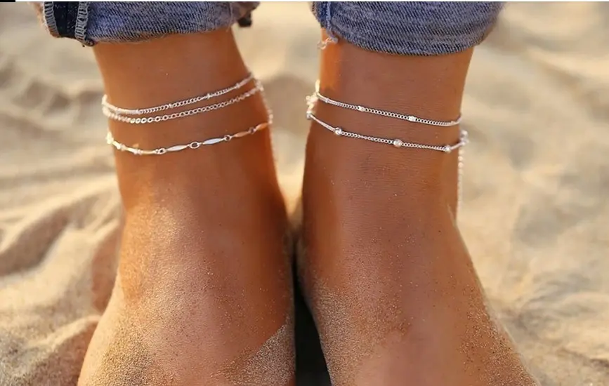 Picture of Delysia King 5pcs/set Women Summer Round Ball Beads Anklet Beach Fashion Personality Handmade Foot Ring