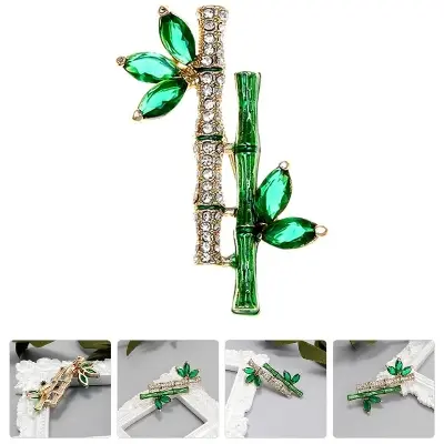 Picture of Green Plant Bamboo Brooch Pinfor Women