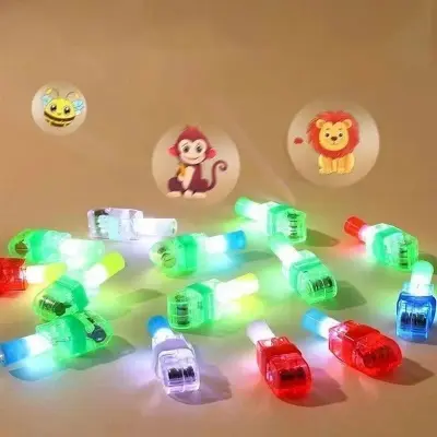 Picture of 1 Pcs Cartoon Cute Projection LED Finger Light Toys Multi-pattern Light-emitting Ring Finger Light Toys Birthday Decorations