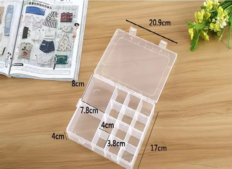 Picture of 14 Grid 1pcs Jewellery Transparent  Storage Box