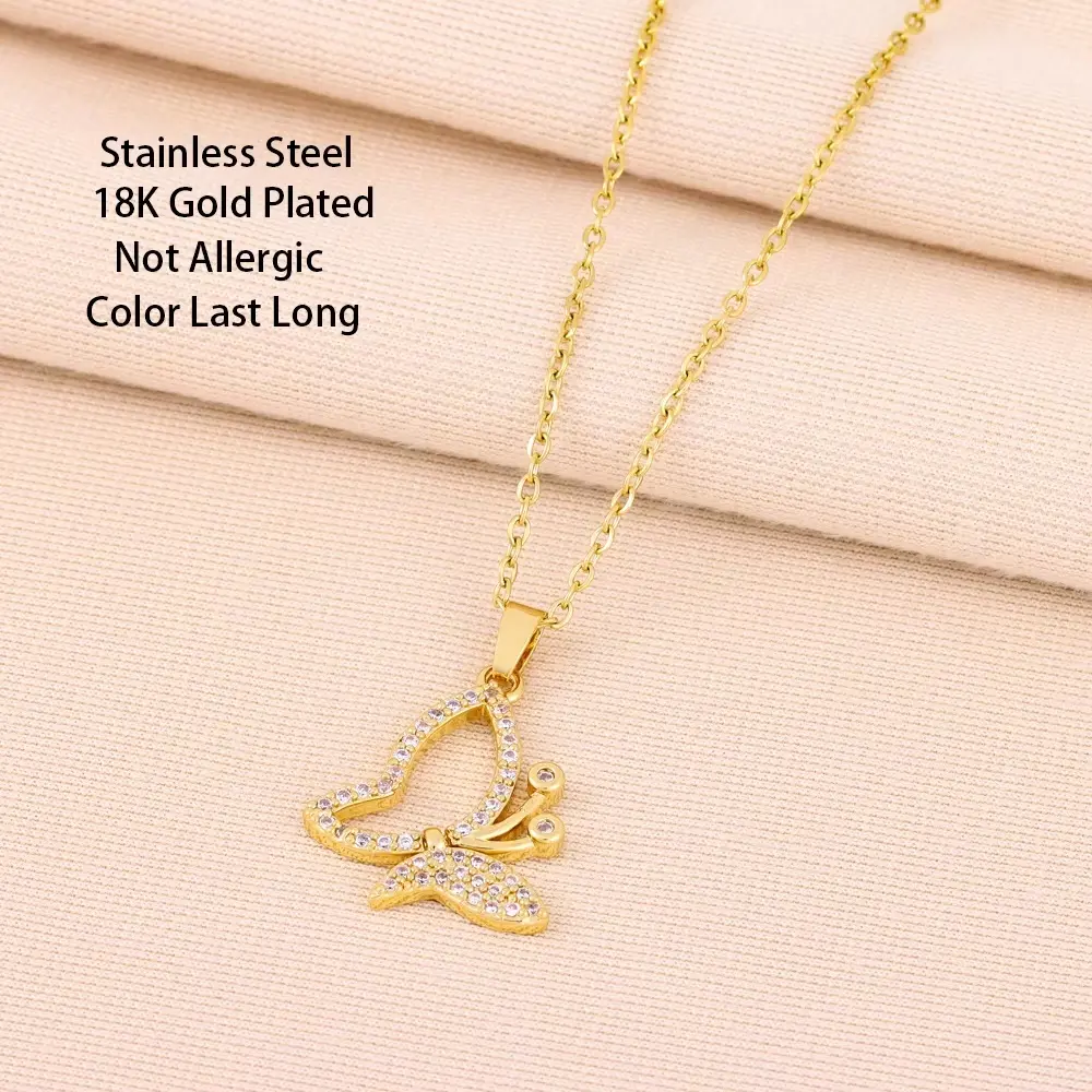 Picture of Exclusive designed  Butterfly Pendant Necklaces For Women Female Chain Jewelry for birthday,anniversary,party.