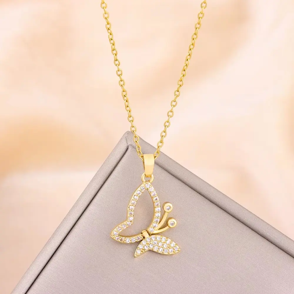 Picture of Exclusive designed  Butterfly Pendant Necklaces For Women Female Chain Jewelry for birthday,anniversary,party.