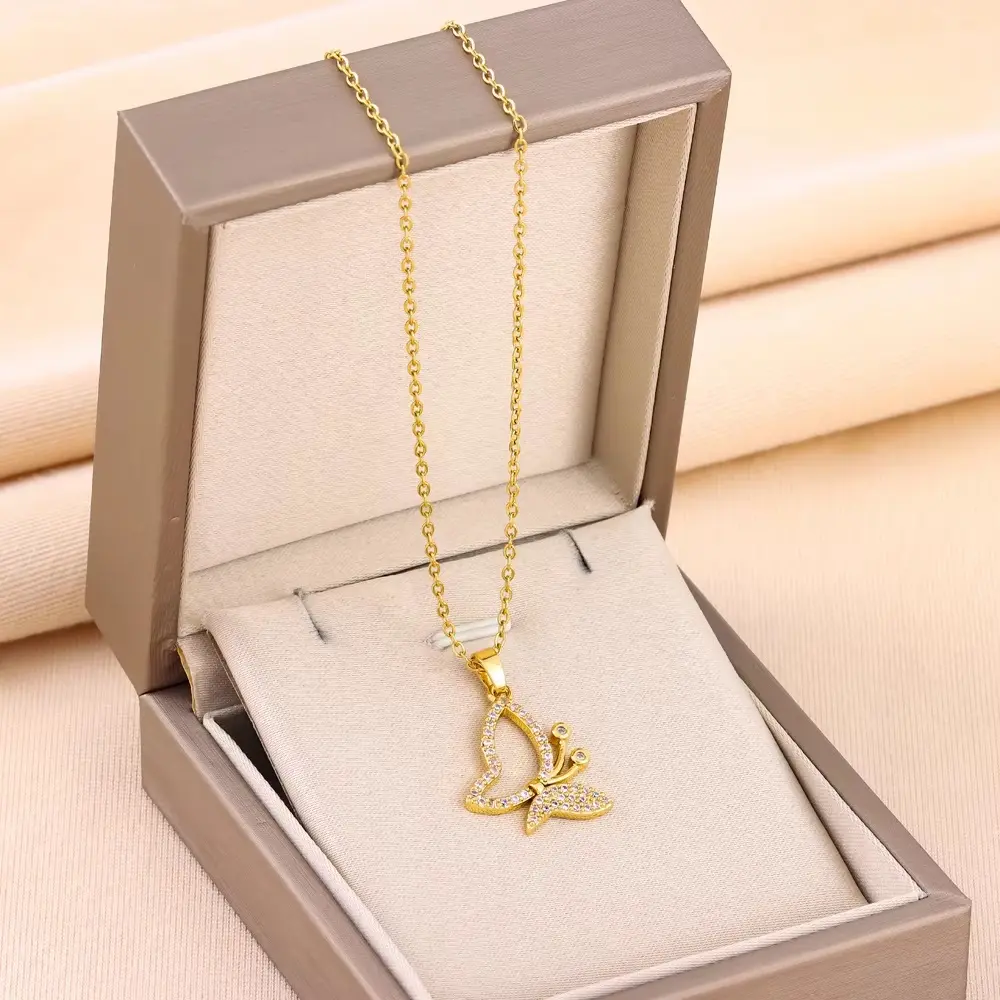 Picture of Exclusive designed  Butterfly Pendant Necklaces For Women Female Chain Jewelry for birthday,anniversary,party.