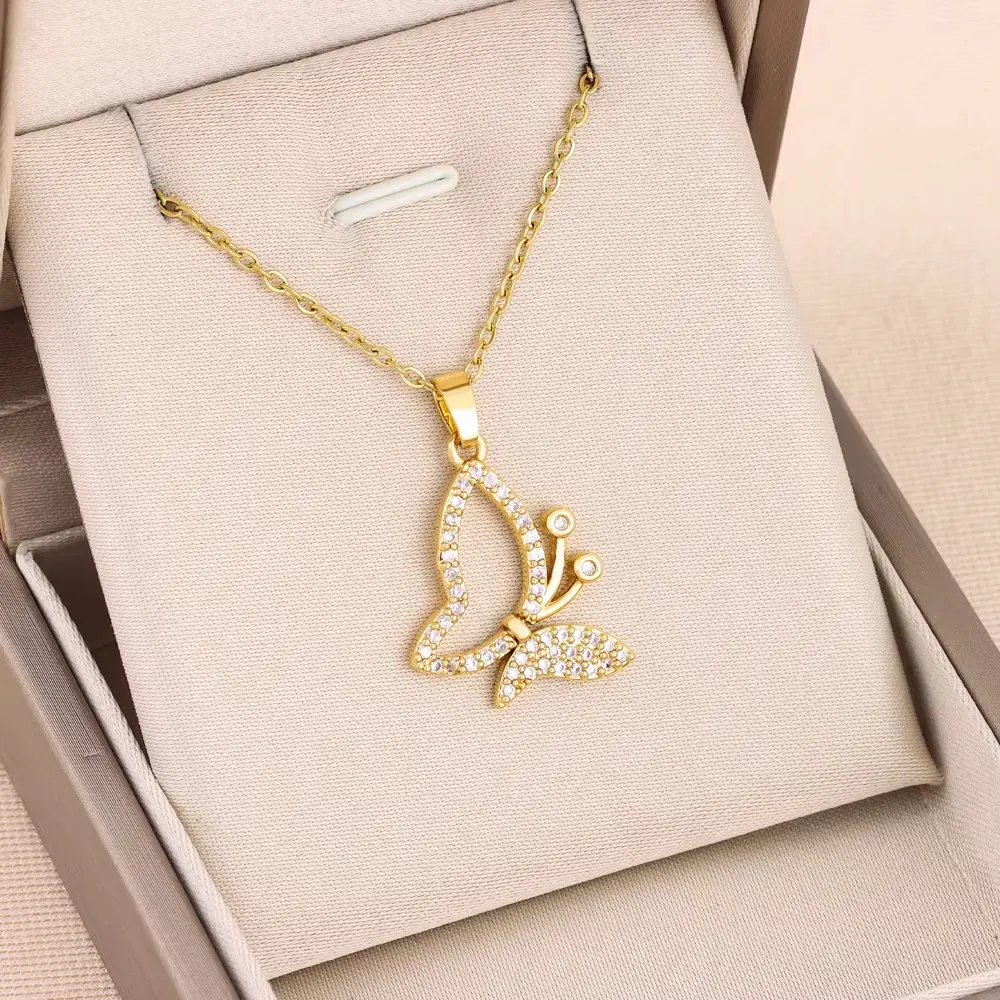 Picture of Exclusive designed  Butterfly Pendant Necklaces For Women Female Chain Jewelry for birthday,anniversary,party.