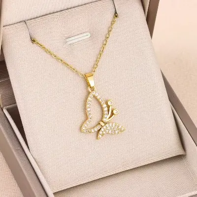 Picture of Exclusive designed  Butterfly Pendant Necklaces For Women Female Chain Jewelry for birthday,anniversary,party.