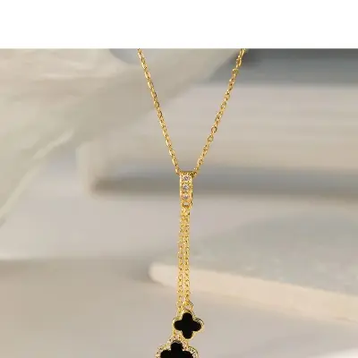 Picture of NECKLACE FOR Fashion Charm Ladies Tassel Long Clover Necklace for girls and women