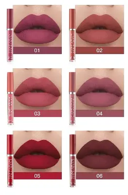 Picture of 6 PCS Liquid Lipstick Set Make-up Waterproof Long lasting Cosmetics Matte Lipstick LipGloss Kit for Girls and Women