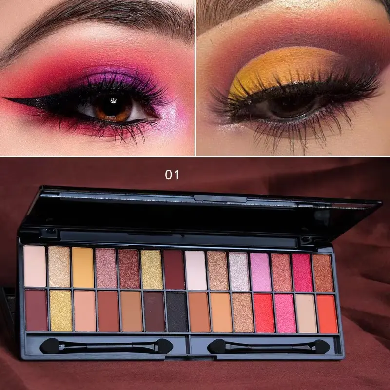 Picture of 28 Colors Eyeshadow Pallette Waterproof and  Long Lasting Make Up with Mirror Brush Eye Shadow Palette Cosmetics for  Girls and Women