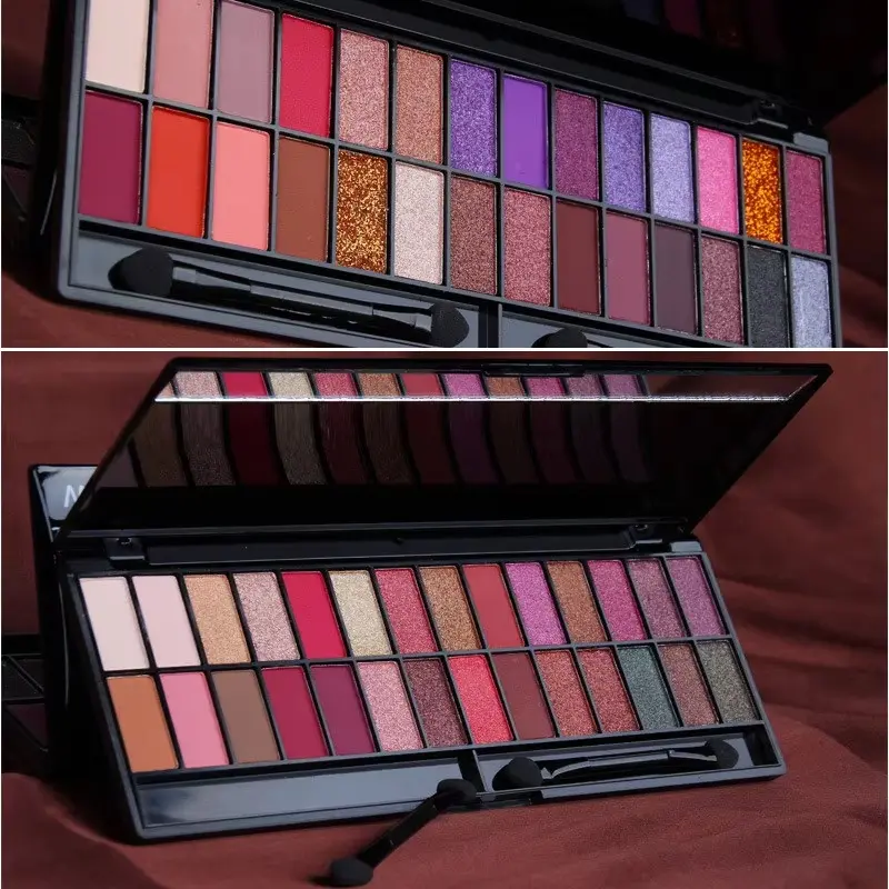 Picture of 28 Colors Eyeshadow Pallette Waterproof and  Long Lasting Make Up with Mirror Brush Eye Shadow Palette Cosmetics for  Girls and Women