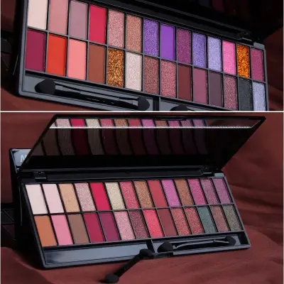 Picture of 28 Colors Eyeshadow Pallette Waterproof and  Long Lasting Make Up with Mirror Brush Eye Shadow Palette Cosmetics for  Girls and Women