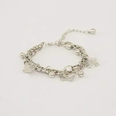 Picture of Gold Butterfly Layered Tassel Bracelet for Women – Buy 1 Get 1 Free | Fashion Clavicle Chain Party Jewelry