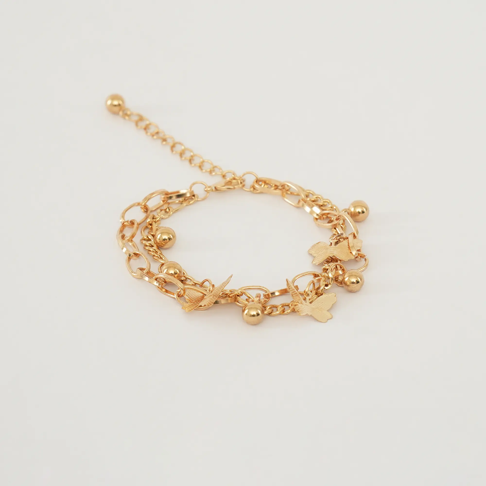 Picture of Gold Butterfly Layered Tassel Bracelet for Women – Buy 1 Get 1 Free | Fashion Clavicle Chain Party Jewelry
