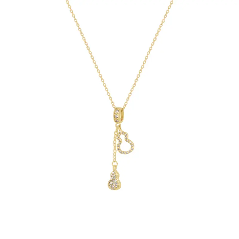 Picture of Korean Exquisite Gourd Necklaces Style Minimalist Hollow Out Fashion Trend Luxury Glamour Sweet Necklaces Accessories Jewelry