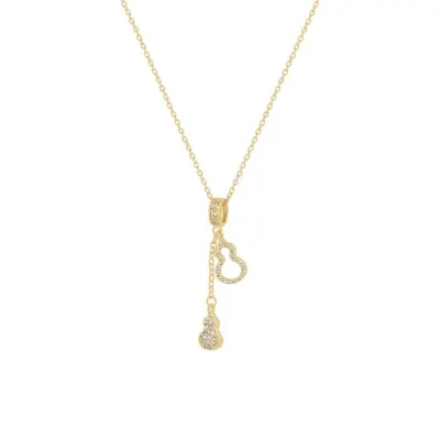 Picture of Korean Exquisite Gourd Necklaces Style Minimalist Hollow Out Fashion Trend Luxury Glamour Sweet Necklaces Accessories Jewelry