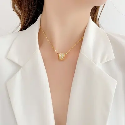 Picture of Simple Small Waist Women's Stainless Steel Necklace for birthday party occassion for girls and women