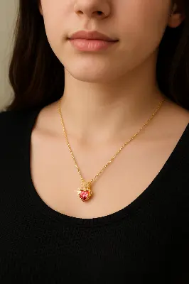 Picture of Heart shape Women's Neclace for Birthday Party  Occassion for Girls and Women