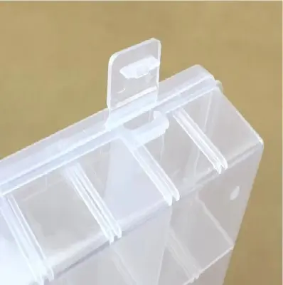 Picture of 12 Grid Rectangular Transparent Storage Box with Compartments Jewelry  Tools Organizer Boxes