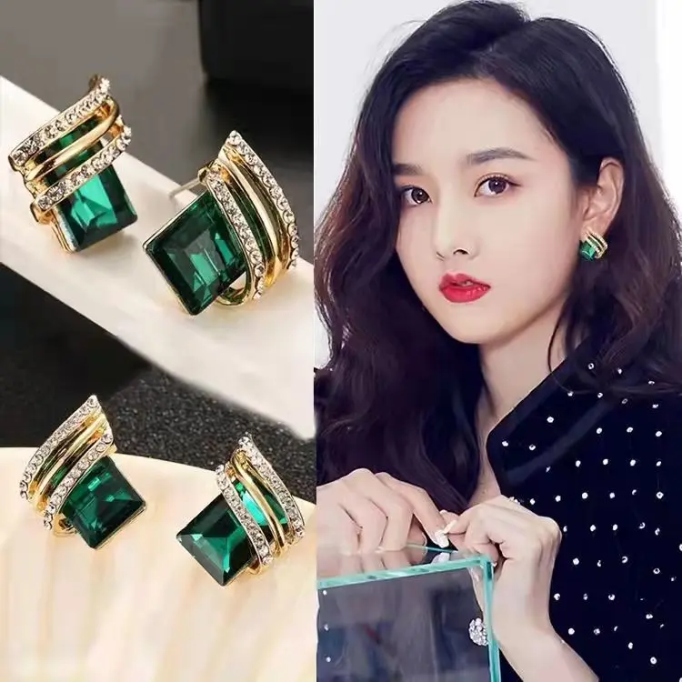 Picture of Women's Korean Style Crystal Earrings - Fashionable and Comfortable