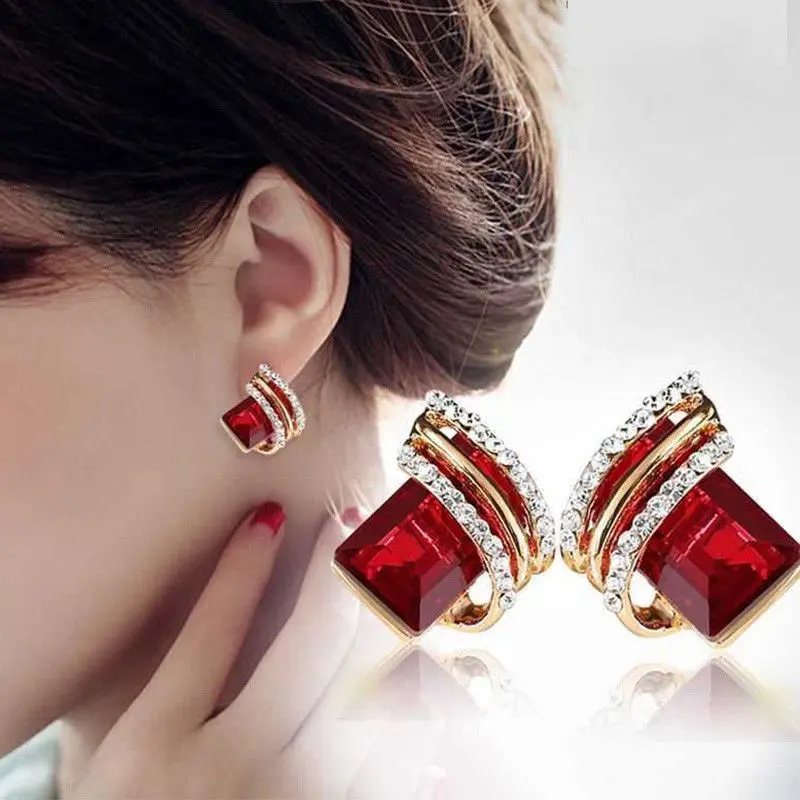 Picture of Women's Korean Style Crystal Earrings - Fashionable and Comfortable