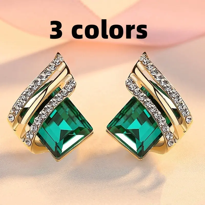 Picture of Women's Korean Style Crystal Earrings - Fashionable and Comfortable