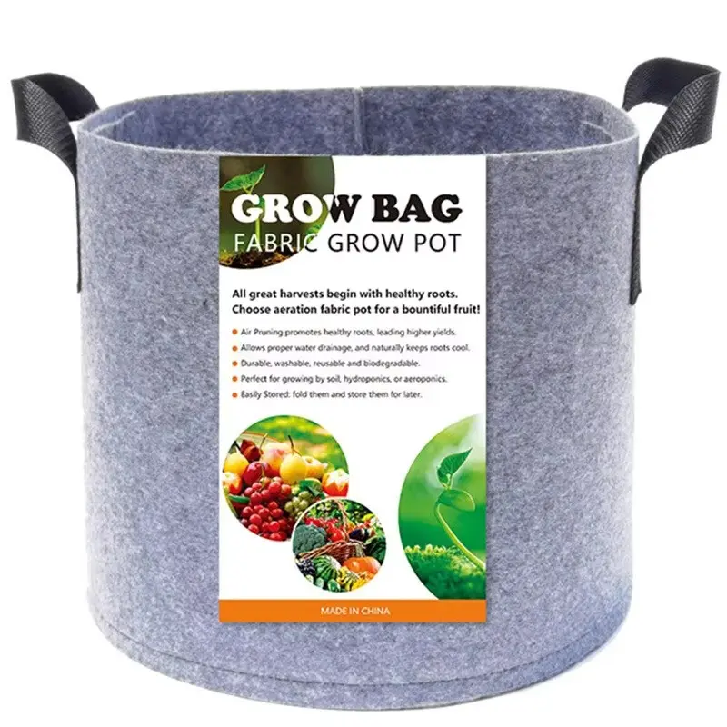 Picture of Breathable Plant Fiber Grow Bags Non-Woven Tomato Tree Planting Felt Flower Pots