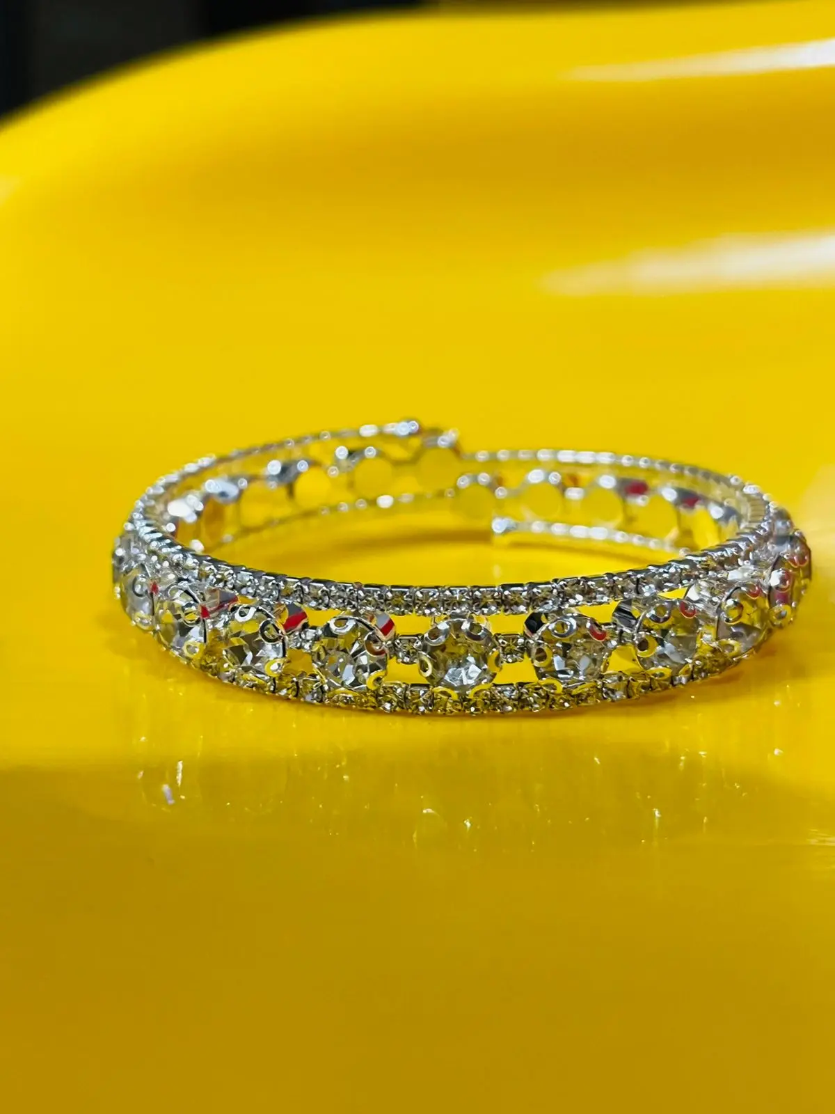 Picture of Fashion Crystal Bracelet for Women Wedding Bangle Hand Jewelry Multi-Layer Bridal Rhinestone Bracelet