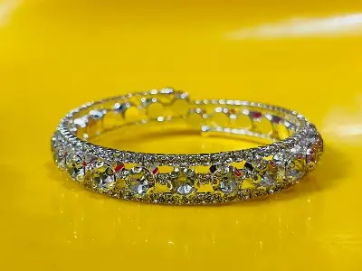 Picture of Fashion Crystal Bracelet for Women Wedding Bangle Hand Jewelry Multi-Layer Bridal Rhinestone Bracelet