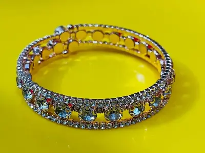 Picture of Fashion Crystal Bracelet for Women Wedding Bangle Hand Jewelry Multi-Layer Bridal Rhinestone Bracelet