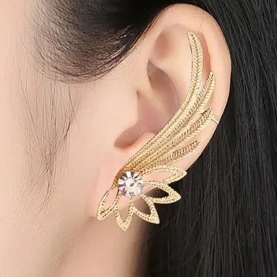 Picture of Fashion women's Earrings New Angel Wings Ear clip ear-hook trend personalized hollow alloy Wings earring Fashion Jewelry gift - Earrings (color guaranteed)