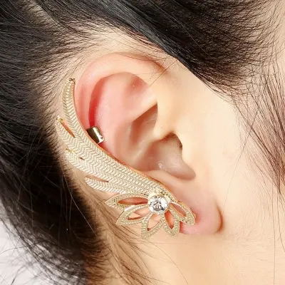 Picture of Fashion women's Earrings New Angel Wings Ear clip ear-hook trend personalized hollow alloy Wings earring Fashion Jewelry gift - Earrings (color guaranteed)