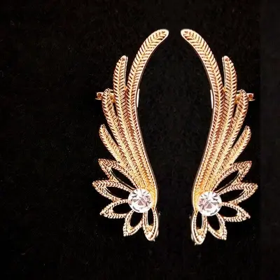 Picture of Fashion women's Earrings New Angel Wings Ear clip ear-hook trend personalized hollow alloy Wings earring Fashion Jewelry gift - Earrings (color guaranteed)