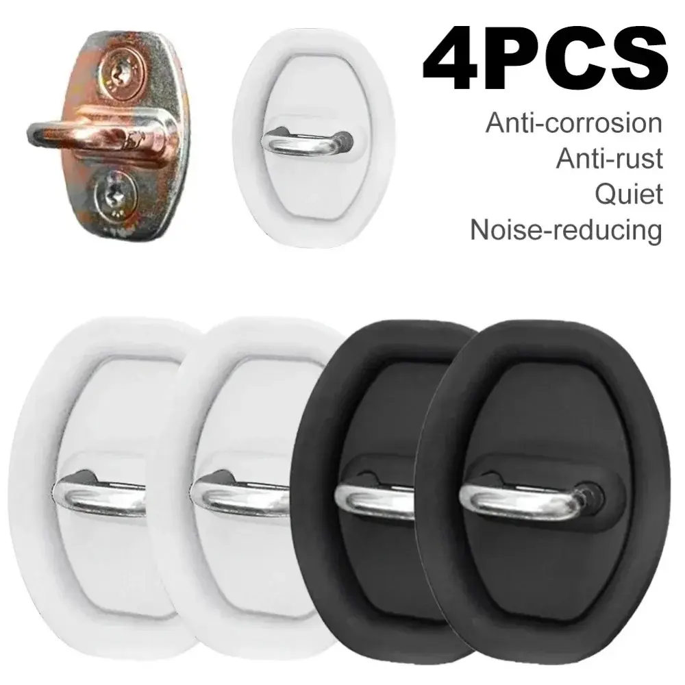 Picture of 4 PCS Luxury Car Door Lock Protection Pad Universal Silicone Cover with Sound Reduction Shock Absorption Exterior Accessories Part
