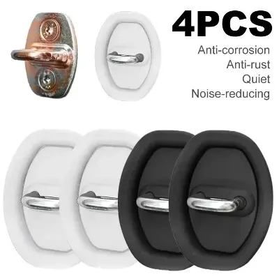 Picture of 4 PCS Luxury Car Door Lock Protection Pad Universal Silicone Cover with Sound Reduction Shock Absorption Exterior Accessories Part