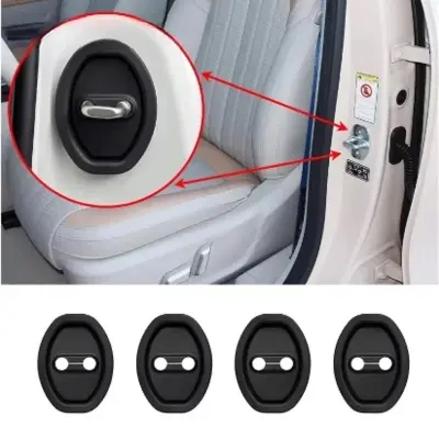 Picture of 4 PCS Luxury Car Door Lock Protection Pad Universal Silicone Cover with Sound Reduction Shock Absorption Exterior Accessories Part