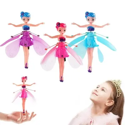 Picture of Rechargeable Gesture Aircraft Girls Toy Hand Sensor Magical Flying Pixie Toy Infrared Sensor Flying Doll