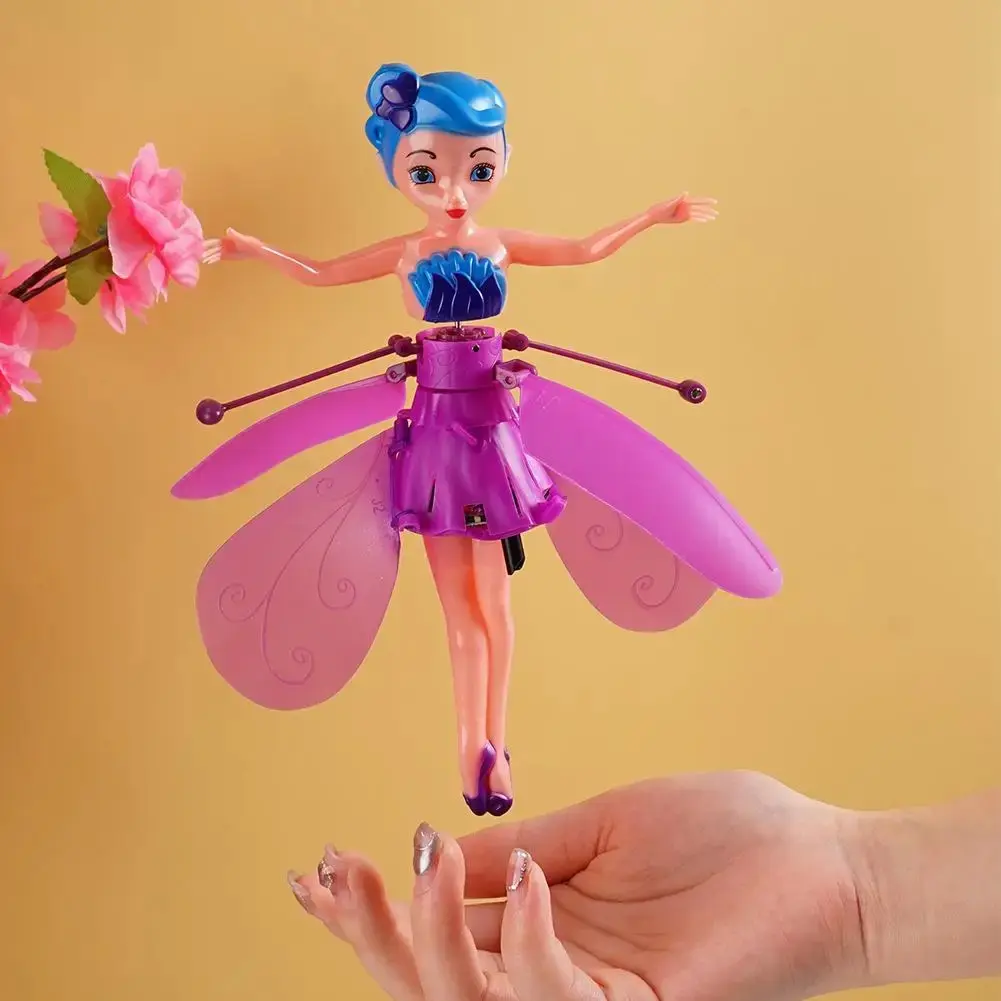 Picture of Rechargeable Gesture Aircraft Girls Toy Hand Sensor Magical Flying Pixie Toy Infrared Sensor Flying Doll