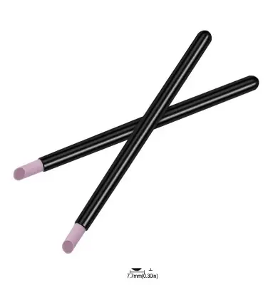 Picture of 2pcs Quartz Cuticle Pusher Stick Ceramic Stone Nail Brush Pen Scrubs Pedicure Dead Skin Cutter Grinding Rod Manicure Tools